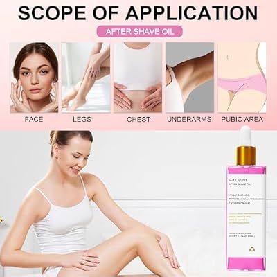 Strawberry Vanilla After Shave Oil for Smooth Skin, Soft Serve After Shave Oil with Hyaluronic Acid & Peptides to Soothe Razor Burn, Prevent Ingrown Hairs & Dryness (90ml,1 PCS)