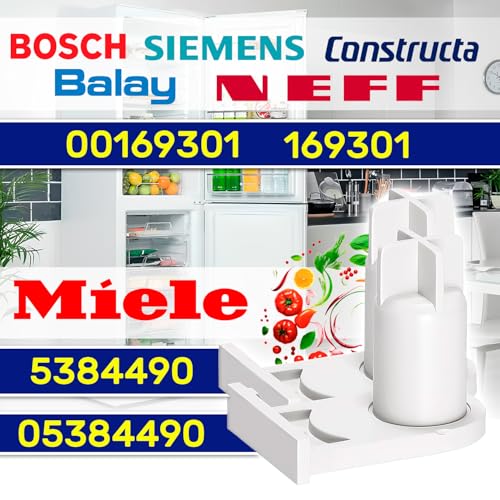 2 Stück Buchse für Kühlschrank Scharnier und für Tür Einbaukühlschrank mit Gefrierschrank mit dem Originalcode 00169301 169301 für Bosch für Siemens 5384490 für Miele - Garantie 10 Jahre - MONTERAL