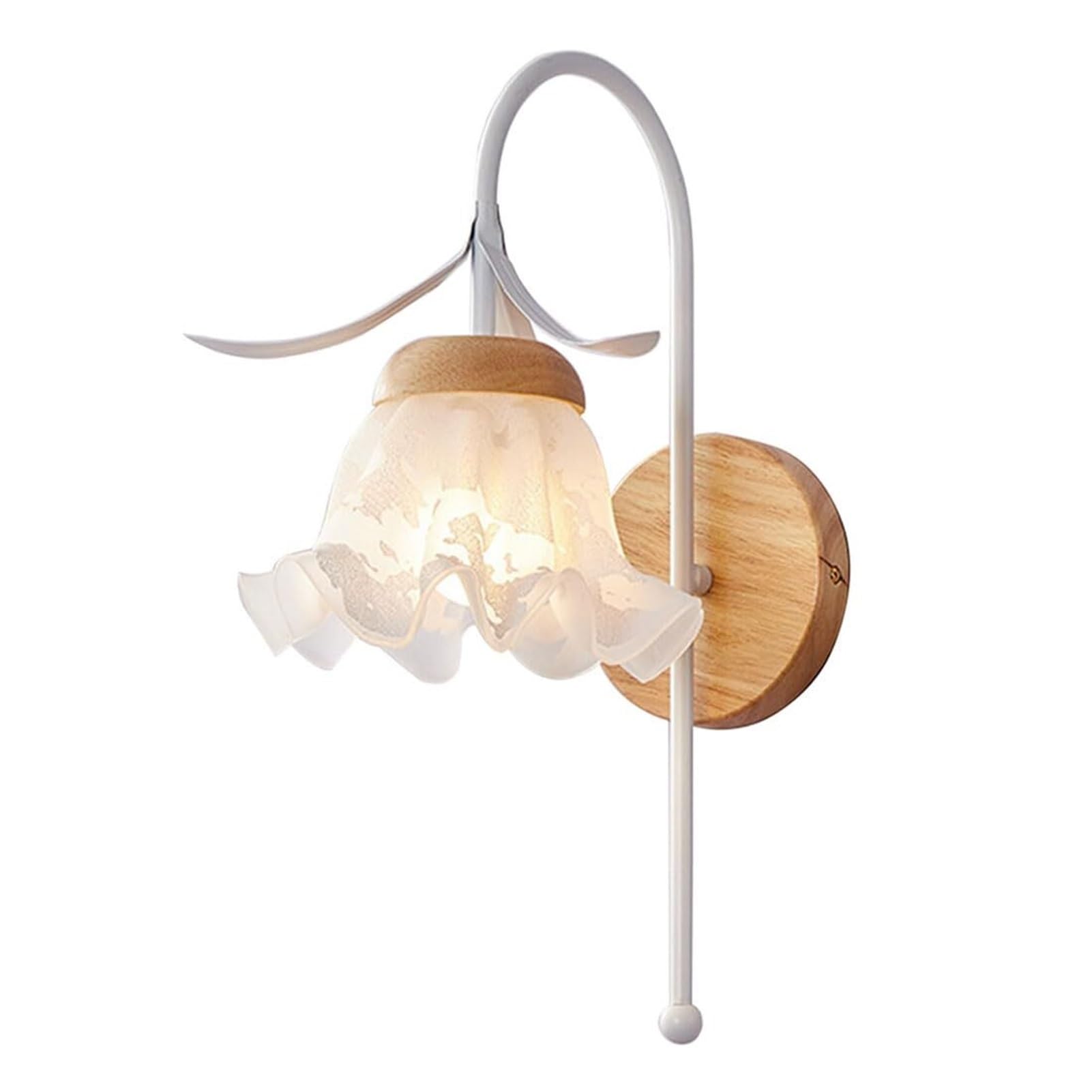 HUAYUSEDF Modern Flower Glass Retro Bedside E27 Industrial Wall Sconce for Bedroom Living Stair Corridor Restaurant Loft(Flowers)