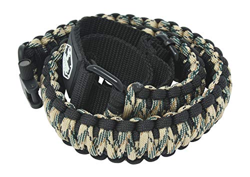 Ten Point Gear Gun Sling Paracord 550 Adjustable w/Swivels (Multiple Color Options) (Black & Tan/Green Camo) - Thumbnail 2
