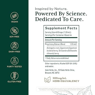 GAIA HERBS PRO 3-in-1 Immune Formula - Immune System Support Supplement* - Liquid Supplement with Astragalus Root & Schisandra Berry - 2 Fl OZ (44 Servings)