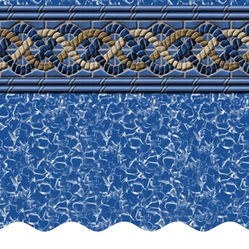 Smartline 24 ft Round Swimming Pool Liner | Mystri Gold | Unibead Style | 52 Inch Wall Height | 25 Gauge Heavy Duty Virgin Vinyl | Designed for Steel Sided Above Ground Pools