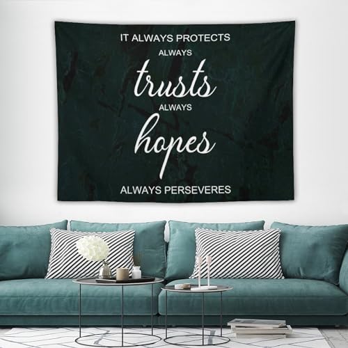Tapiz de pared de 152 x 203 cm con cita de esperanza para una decoración rápida 3