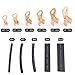 Hilitchi 135-Pcs Open Barrel Wire Crimp Copper Ring Lugs Terminal Connector with 2:1 Heat Shrink Tubing Assortment Kit - OT 5A 10A 20A 30A 40A 50A