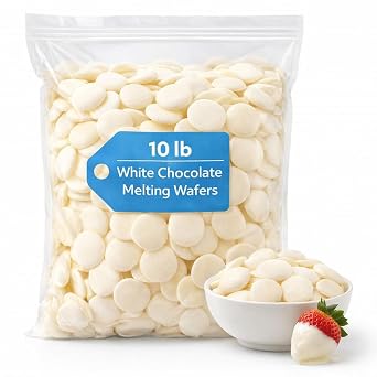 White Chocolate Melting Wafers, 10 lb Bulk Coating Wafers for Baking & Dipping