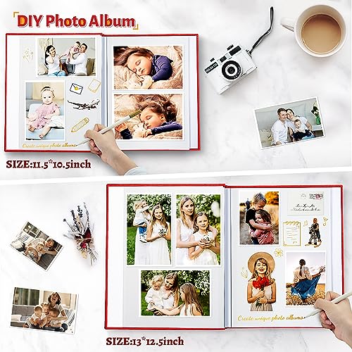 Image of Artfeel Photo Album Self Adhesive Scrapbook,Large Photo Book for 4x6,5x7,8x10 Pictures,DIY Album for Baby Wedding Family Travel Birthday,with Metallic Pen and Scraper