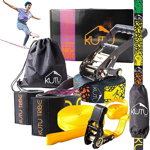 Kutu Tribe Pro Slackline Kit: 60 ft Training Line with