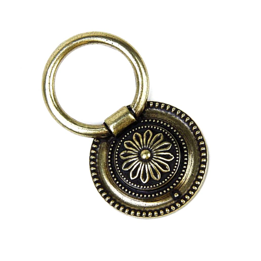 CNAFGBGG 8Pcs European Style Cabinet Pull Ring Kitchen Cupboard Drawer Dresser Ring Handle Knob Antique Brass..