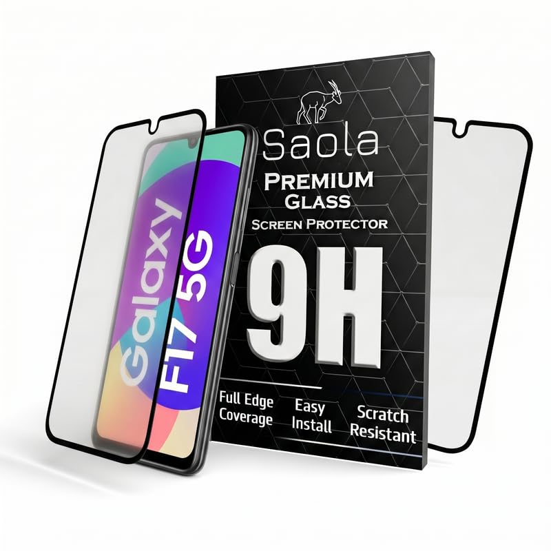 Image of Saola Anti-Glare Matte Screen Protector for Samsung Galaxy F17 5G | Smooth Touch Finish, 9H Strength Glass, Full Coverage, Bubble-Free Installation Kit | Quick & Easy Application | Pack of 1