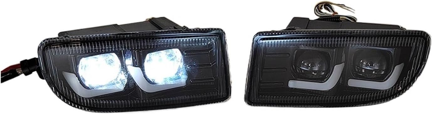 A Pair Car LED White Daytime Running Light Yellow Turn Signal Compatible with Toyota Land Cruiser LC100 FJ100 FZJ105 1998 to 2007 Fog Lamp