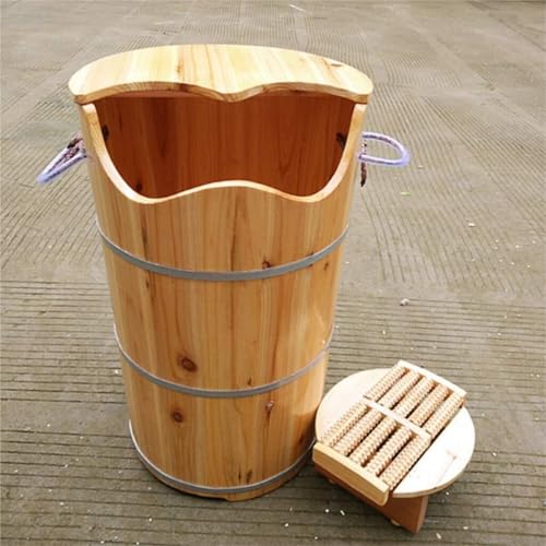 Baño de pies de madera con tapa para spa miniatura 3