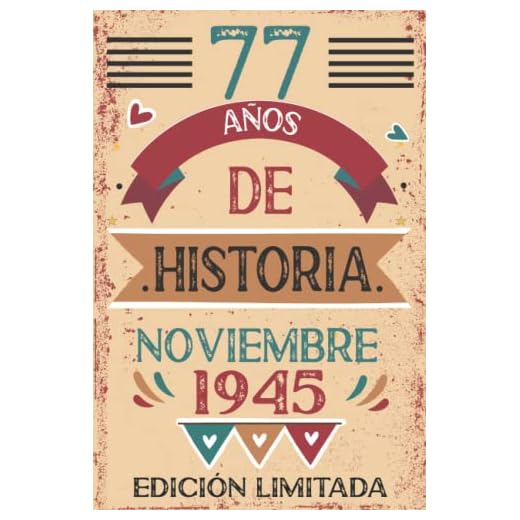 77 Años De Historia Noviembre 1945: Libro de visitas, cuaderno, 110 páginas de felicitaciones, idea de regalo, regalo Para la esposa, novia, mujer, La madre