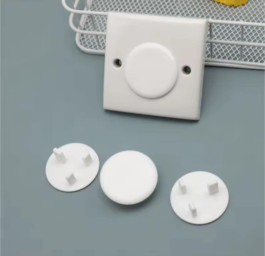 Electric Socket Safety Covers, Child Protection Outlet Plugs, White, Pack of 10
