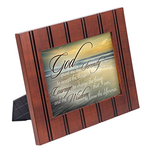 Cottage Garden Serenity Prayer Ocean Waves 8X10 Woodgrain Framed Art Wall Plaque Sign #TOP2