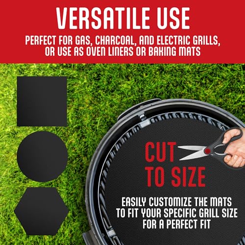Kaluns Grill Mats For Outdoor Grill, Non Stick Grill Mat Reusable Mats for Gas, Charcoal, Electric Grills Set of 3 PTFE Teflon Barbeque Accessories - 16 x13 Inch - Thumbnail 4