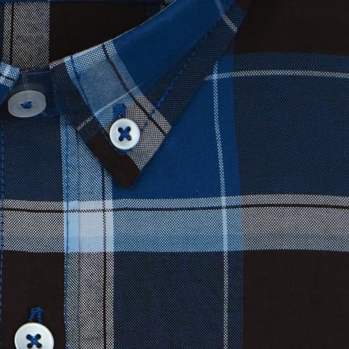 Image of GHPC 100% Cotton Tartan Checks Full Sleeves Regular Fit Formal Shirt for Men
