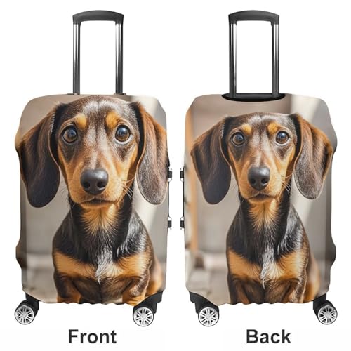 Travel Luggage Protector Cover Pad Dachshund Dog Suitcase Covers for Luggage Fashion Washable Elastic Luggage Cover Protector Scratch Resistant Travel Essentials Suitcase Covers Fits 18-32 Inchge3