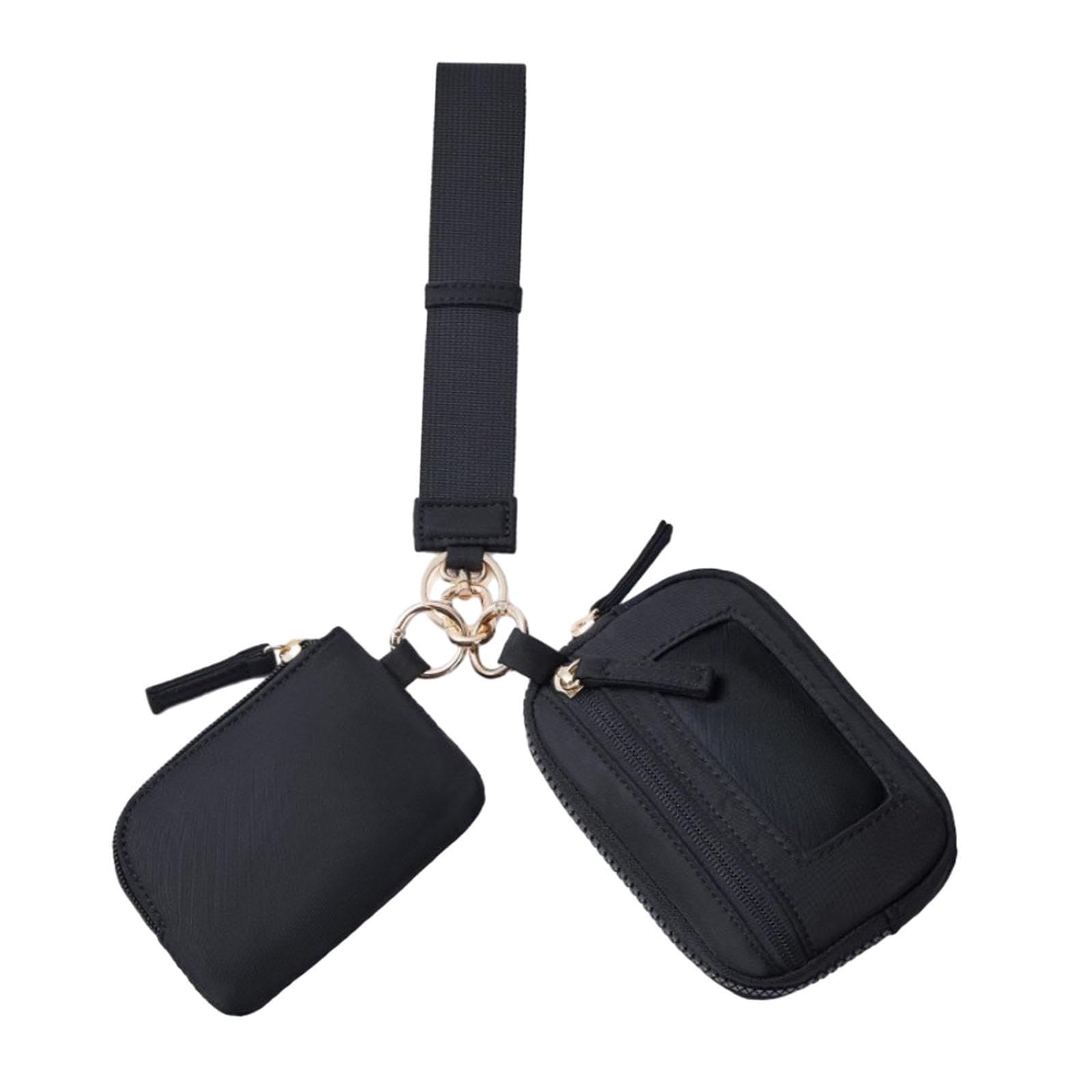 Keychain Wristlet Wallet Waterproof Bag Purse for Dating Camping Backpacking Black-image-38