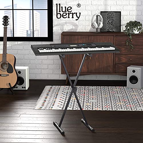 Image of Blueberry R‑12 Single‑X Adjustable Heavy Duty Keyboard Stand - 5 Locking Positions, Foldable Design - Compatible with Yamaha PSR, E, SX NP, DGX, P Series, Casio CTK, CT‑X, CT‑S, Roland and All Brands Digital Keyboards