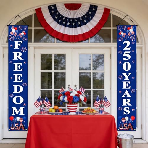 4th of July Patriotic Vertical Banner Set 12x71in — view 4