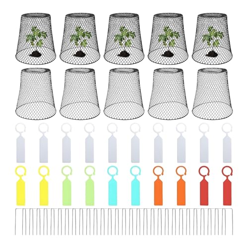 Mesh Plant Protectors – Plant Protection Grid – 10 Pieces Mesh Cages – Metal to Protect – Versatile Rabbits Chickens Squirrels Birds – Other Small Animals