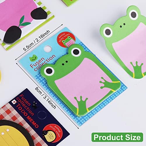 cobee Cute Sticky Notes, Cartoon Sticky Notes Markers Flags Animals Shape Self-Stick Easy Post Notes Memo Pads Students Home Office Roommates Gifts Tab Supplies 16 Pieces