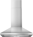 SNDOAS Range Hood 24 inch,Wall Mount Range Hood in Stainless Steel With Ducted/Ductless Convertible,Stove Vent Hood with Aluminum Filters,3 Speed Exhaust Fan,LED Light,Button Control