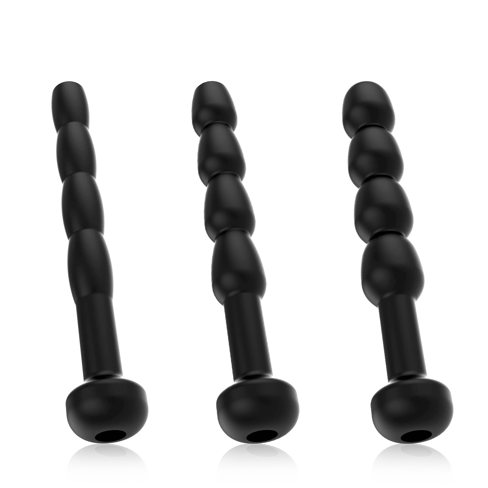 Roluck Set di Dilatatori Uretrali per Uomo, Catetere in Silicone per Dilatatore Uretrale, Sex Toys SM per Uomo con Massaggio Prostatico di Diverse Misure, Perline per Catetere Uretrale (Set da 3)