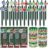 LiYiQ 72 Pcs Football Party Favors Football Team Gifts Football Goodie Bags Stuffers Football Ballpoint Pens Bookmark Card and Silicone Bracelet