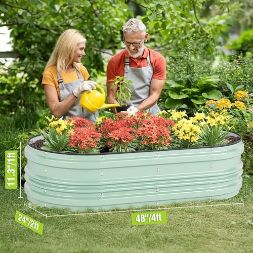 Image of WORKPRO 2PK 4x2x1ft Galvanized Raised Garden Bed Set