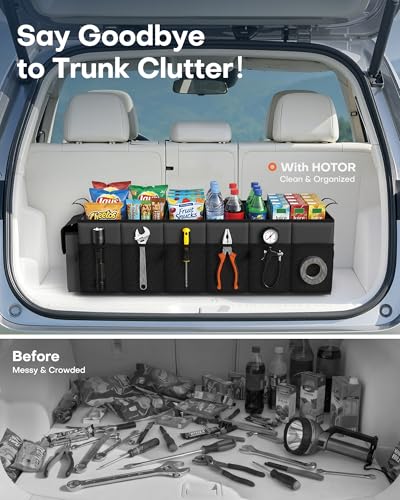 HOTOR Trunk Organizer, Sturdy Foldable with Cooler for Car & SUV, 3 Compartments, Black, 31.5” x 12.6” x 10.6” - Image 3