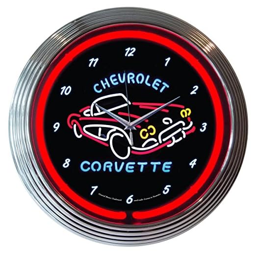 Neonetics Corvette C1 Neon Wall Clock, 15-Inch