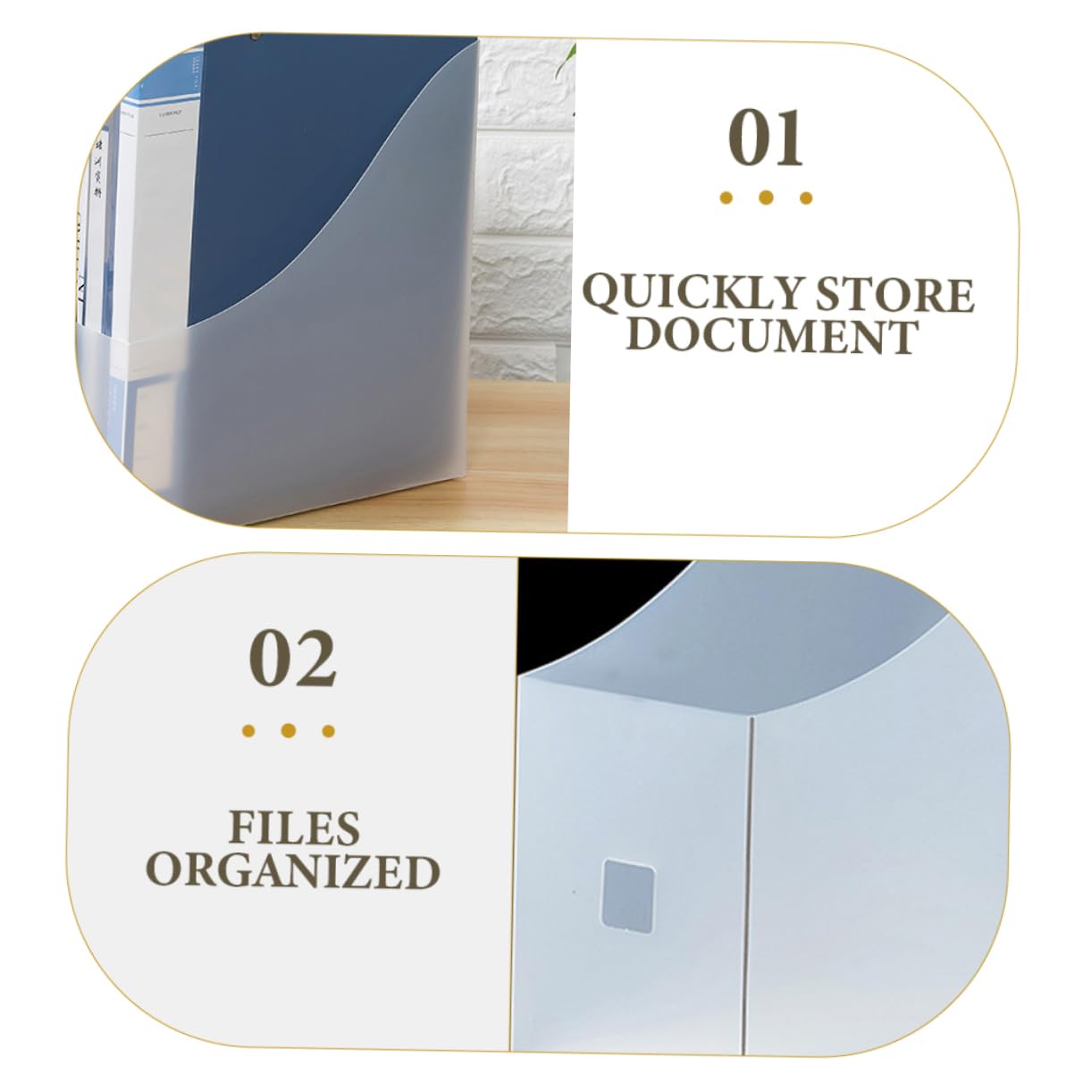 5pezzi Organizer Da Scrivania Trasparente Per Documenti Cartelle e Lettere Struttura Resistente e Design Moderno Per Ufficio e Scuola