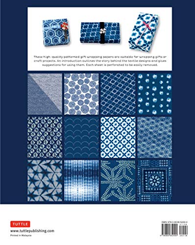 Japanese Shibori Gift Wrapping Papers: 12 Sheets of High-Quality 18 X 24