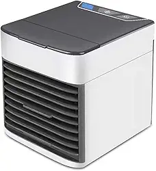 Mini Ar Condicionado Portátil 3 em 1 para Quarto – Refrigera, Ventila e Umidifica – Silencioso, Cor Branco.