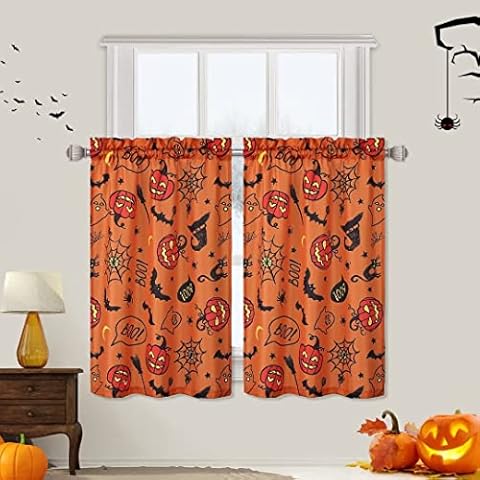 LuxFocus Cortina de Halloween para cocina Cover