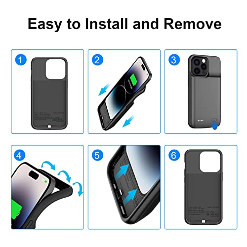 Coque de batterie iPhone 14 Pro Max 8500 mAh couverture charge noir 6,7" - 3