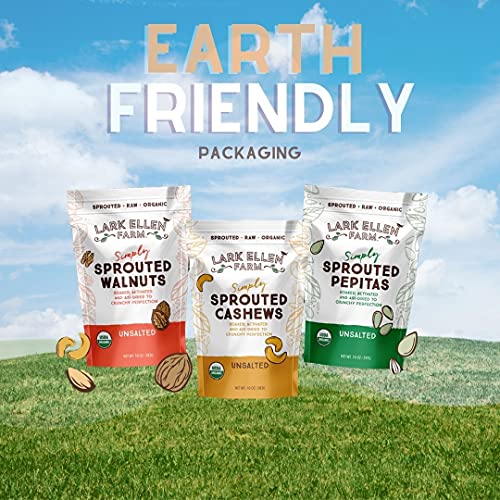 Lark Ellen Farm Whole Cashews, Unsalted Raw Sprouted Nuts, Certified Usda Organic, Gluten-Free, Vegan Snacks (10 Oz, 3 Pack) #TOP2