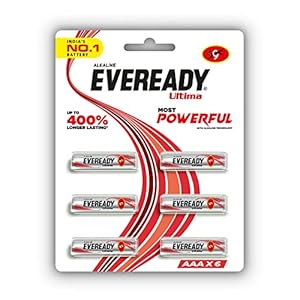 Eveready Ultima AAA Alkaline Battery, Pack of 6