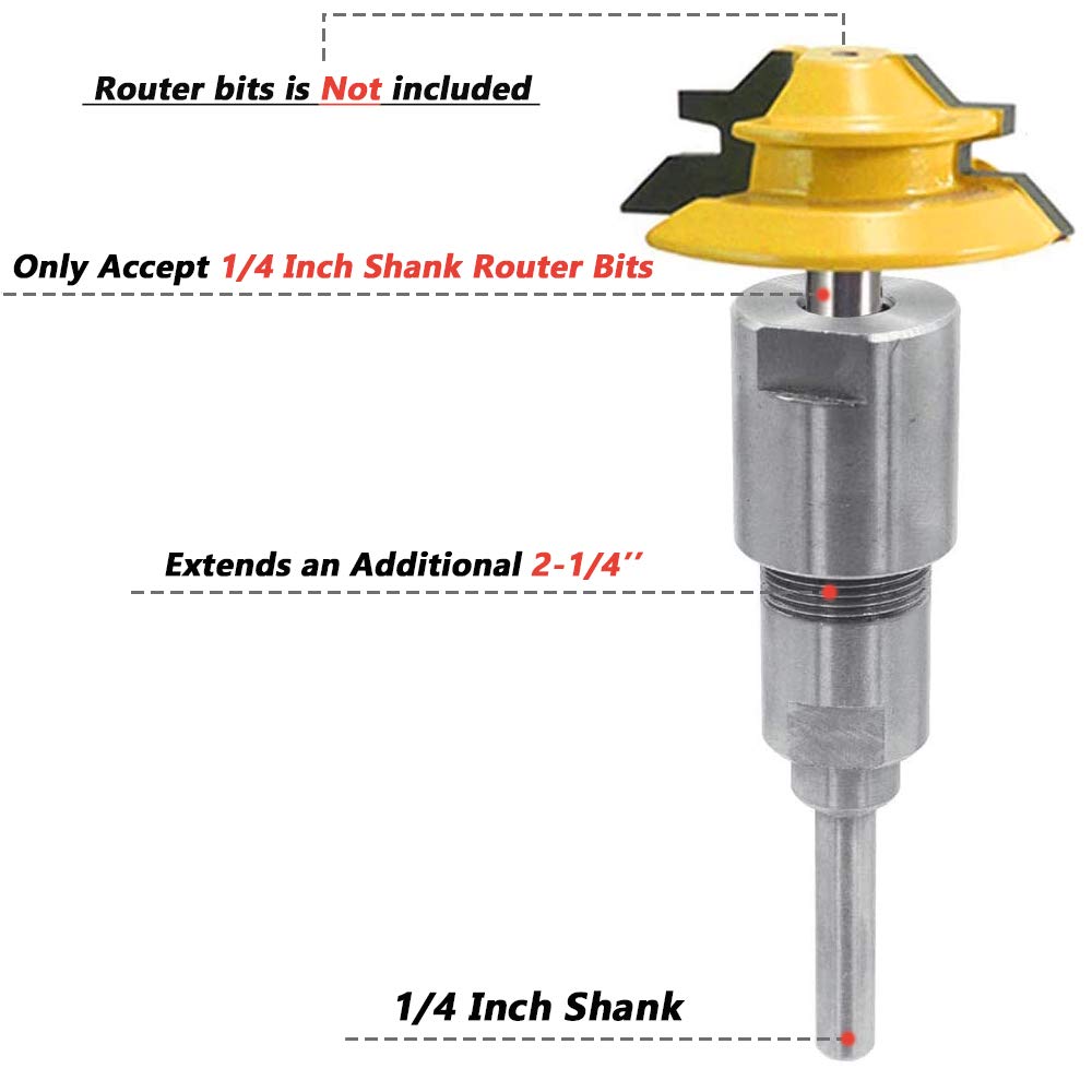 Router Rod Snapklik.com : Mesee 1/4 Inch Shank Router Collet Extension Chuck ...