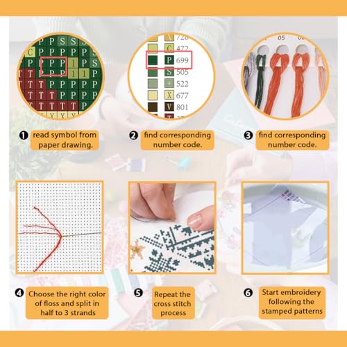 Image of FREEBLOSS 11CT Cross Stitch Kit Stamped Cross Stitch Craft Kit with Stitching Guide for Beginners Coastal Scenes Embroidery Set Crossstitch Wall Hanging Set 15.7x19.7inch