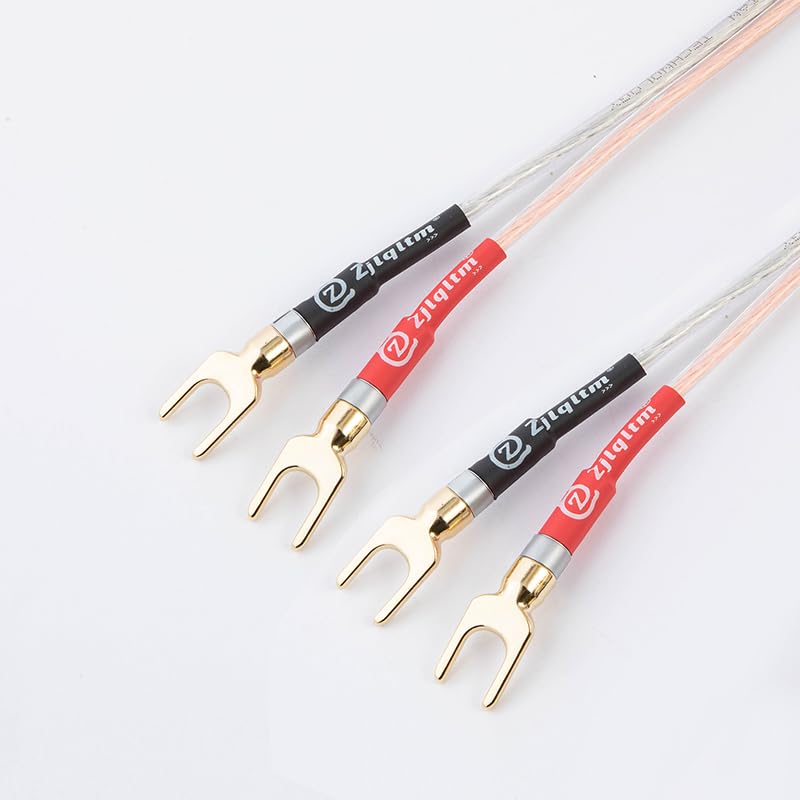 Zjlqltm 13AWG Y Plug Ultra-Pure OFCSpeaker Wire for Home Theater, Gold-Plated Connectors, Hi-Fi Audio Cable for Amplifier Subwoofer Surround Sound Systems 9.9FT