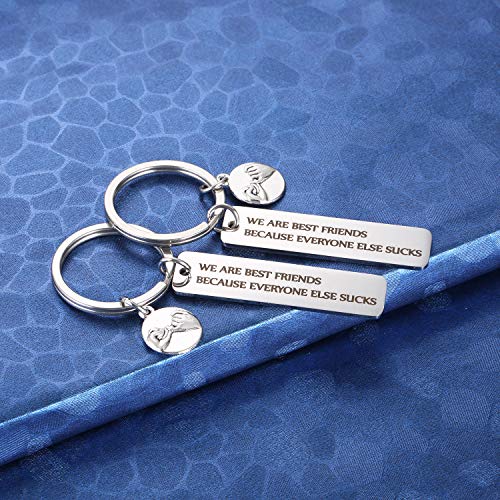 MIXJOY Gifts for Best Friend, Friendship Keychain - 2pc We are Best Friends Pinky Promise Keychains Jewelry for Teen Girl Women Coworker Birthday2