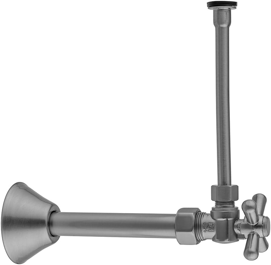 Jaclo 621-72CT-PN Quarter Turn Valve Toilet Supply Kit with Cover Tube & Standard Cross, 20", Oil Rubbed Bronze