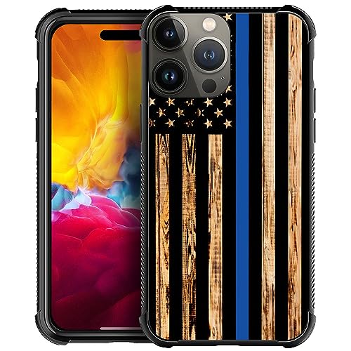 Coque iPhone 15 motif drapeau américain en bois, cadeau idéal