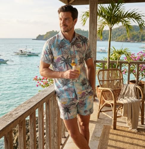 Image of GRECIILOOKS Men Co Ord Set for Men | Men Cord Set | Night Suit for Men | T-Shirt and Shorts Set for Men | Night Dress for Men | Pyjama Set for Men