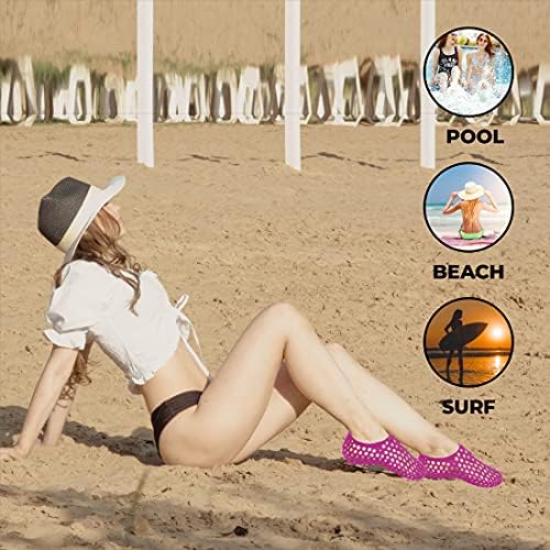 Water Shoes for Women Anti Slip Womens Water Shoe Outdoor Beach Swim Surf Pink, 10 | Image 1