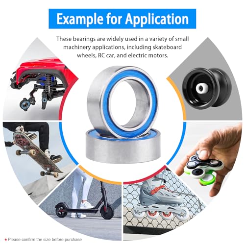 Image of 10pcs MR85-2RS Ball Bearings - Miniature Deep Groove Ball Bearing Double Blue Rubber Sealed Chrome Steel for RC Cars /Planes /Drone /Robotics and Small Electric Motors(5x8x2.5mm)