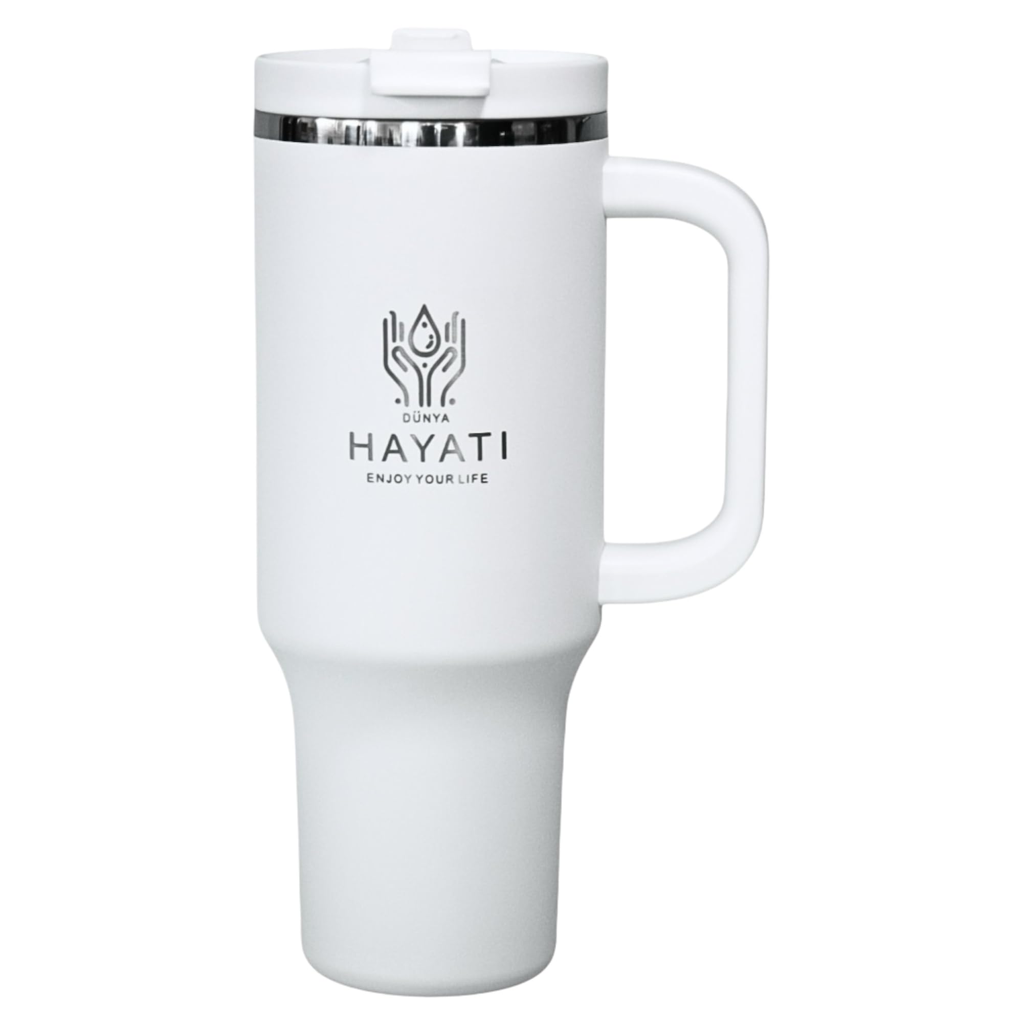 Gobelet isotherme de qualité supérieure 1,2 l/40 oz – Certifié TÜV, certifié LFGB – Sans BPA | Anti-fuite avec couvercle et paille | Gobelet en acier inoxydable avec gravure au laser, 8 h