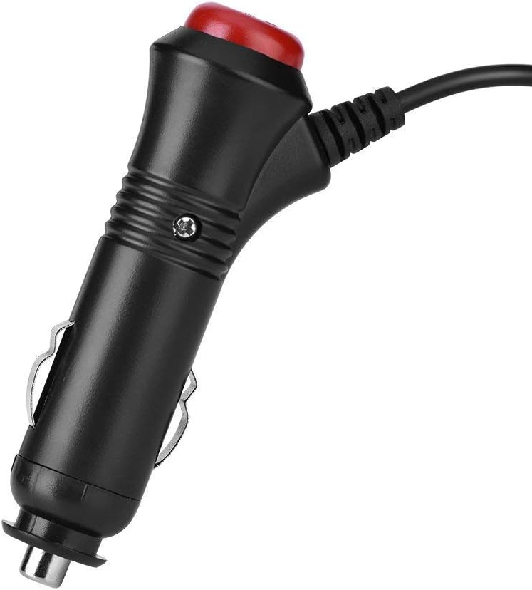 DC 5.5x2.1mm Car Charger 12V 12-Volt 24V 24-Volt Cigarette Lighter Power Supply Adapter Charger Cable with Switch Button for Car Truck Bus RV